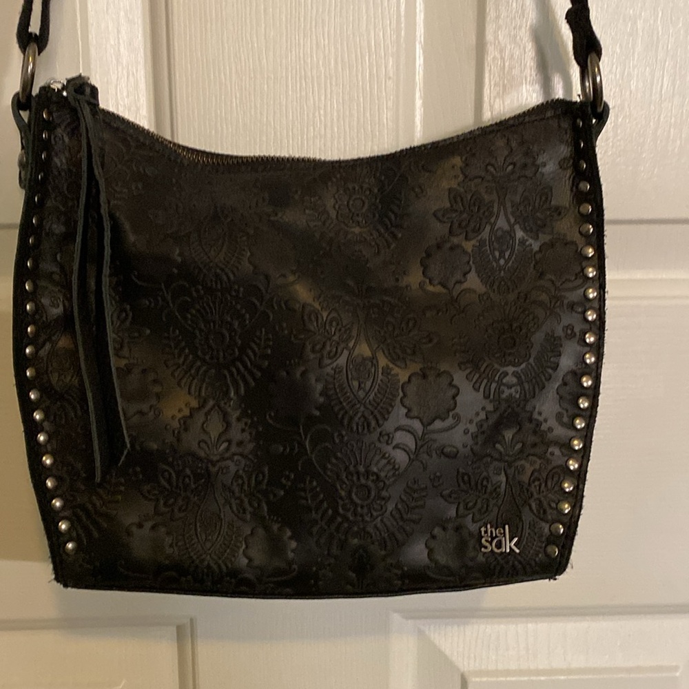 The Sak Black Leather Studded Bag